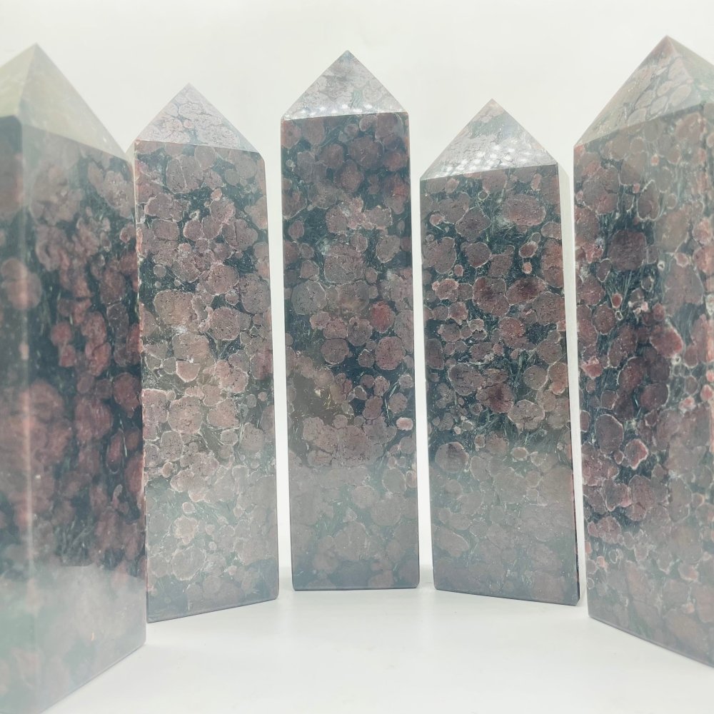 Large Garnet Mixed Astrophyllite Four-Sided Tower Point Wholesale -Wholesale Crystals