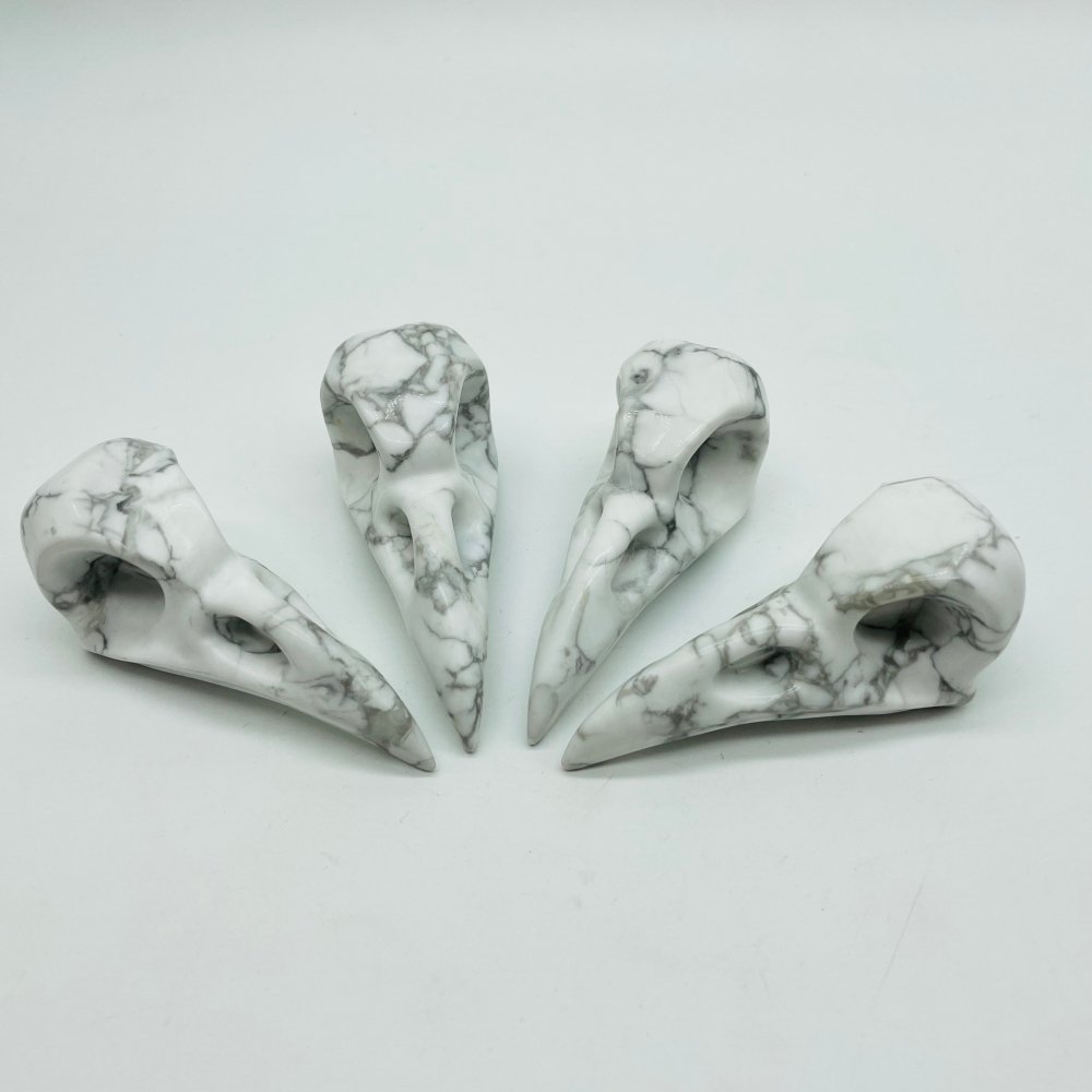 Large Howlite Crow Skull Carving Wholesale -Wholesale Crystals