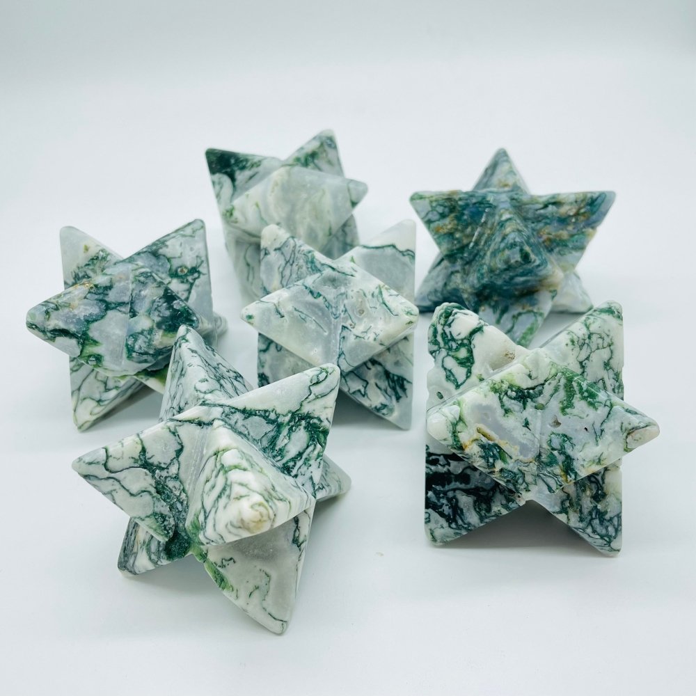 Large Moss Agate Merkaba Carving Wholesale -Wholesale Crystals