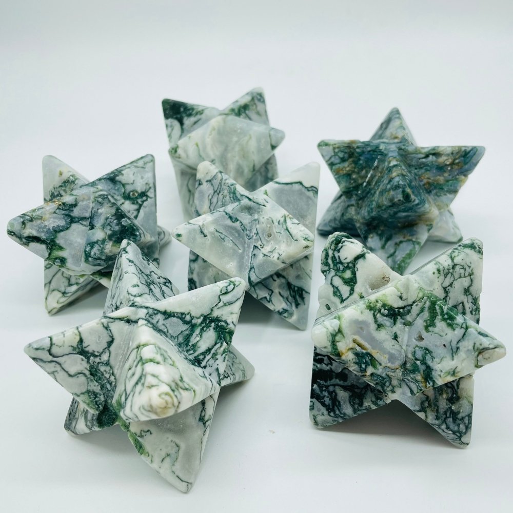 Large Moss Agate Merkaba Carving Wholesale -Wholesale Crystals