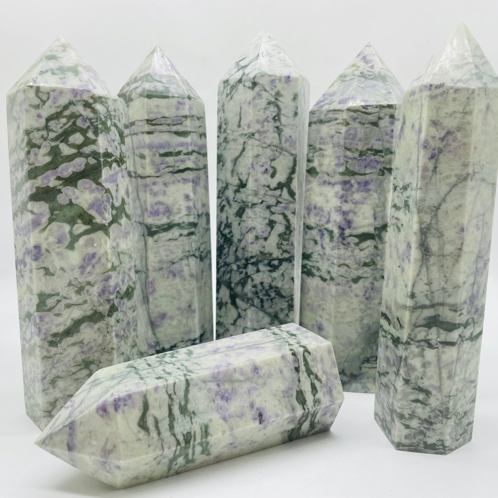 Large Purple Dot Stone Tower Point Wholesale -Wholesale Crystals