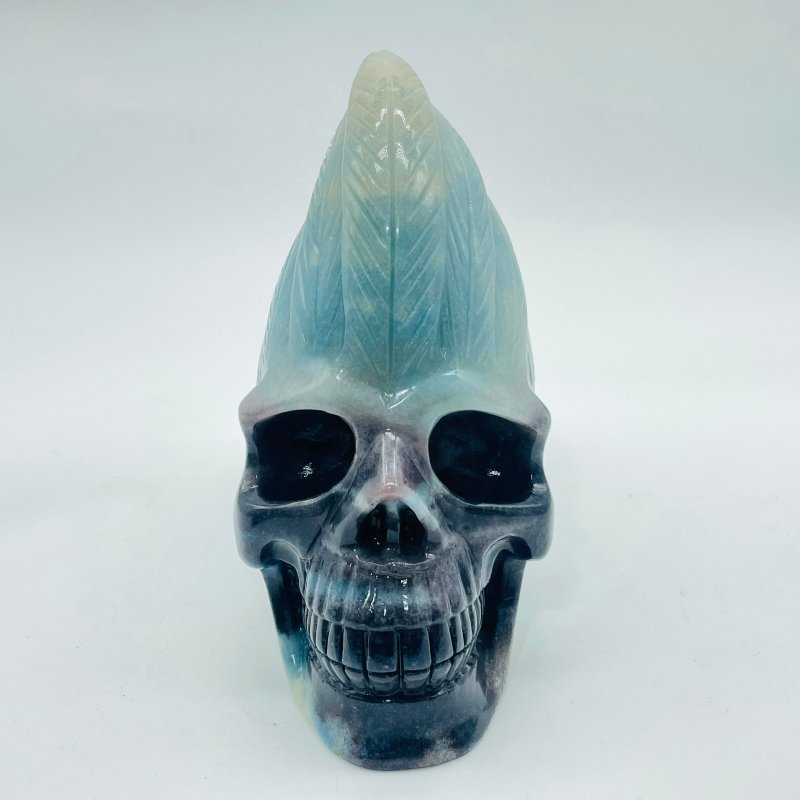 Large Trolleite Stone Indian Skull Carving -Wholesale Crystals