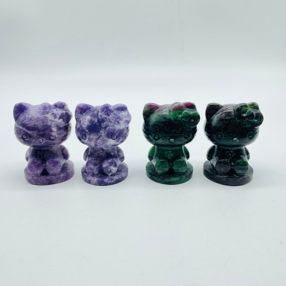 Lepidolite And Zoisite Hello kitty Carving Wholesale -Wholesale Crystals