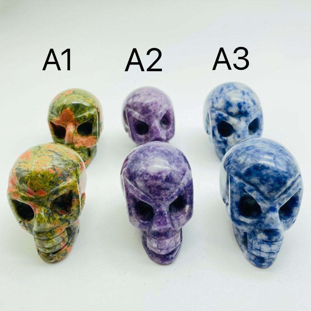 Lepidolite Unakite Blue Dot Alien Ghost Skull Wholesale -Wholesale Crystals