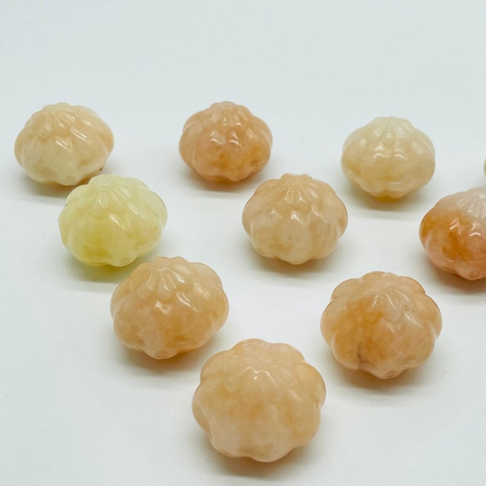 Light Yellow White Jade Halloween Pumpkin Carving Wholesale -Wholesale Crystals