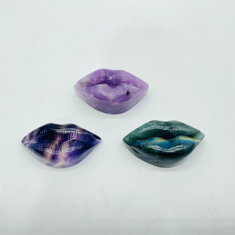 Lips Kiss Carving Lepidolite Labradorite Fluorite Wholesale -Wholesale Crystals