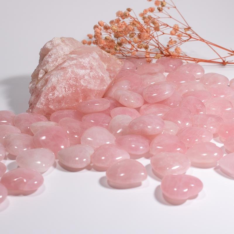Madagascar Rose Quartz Deep Pink Heart -Wholesale Crystals