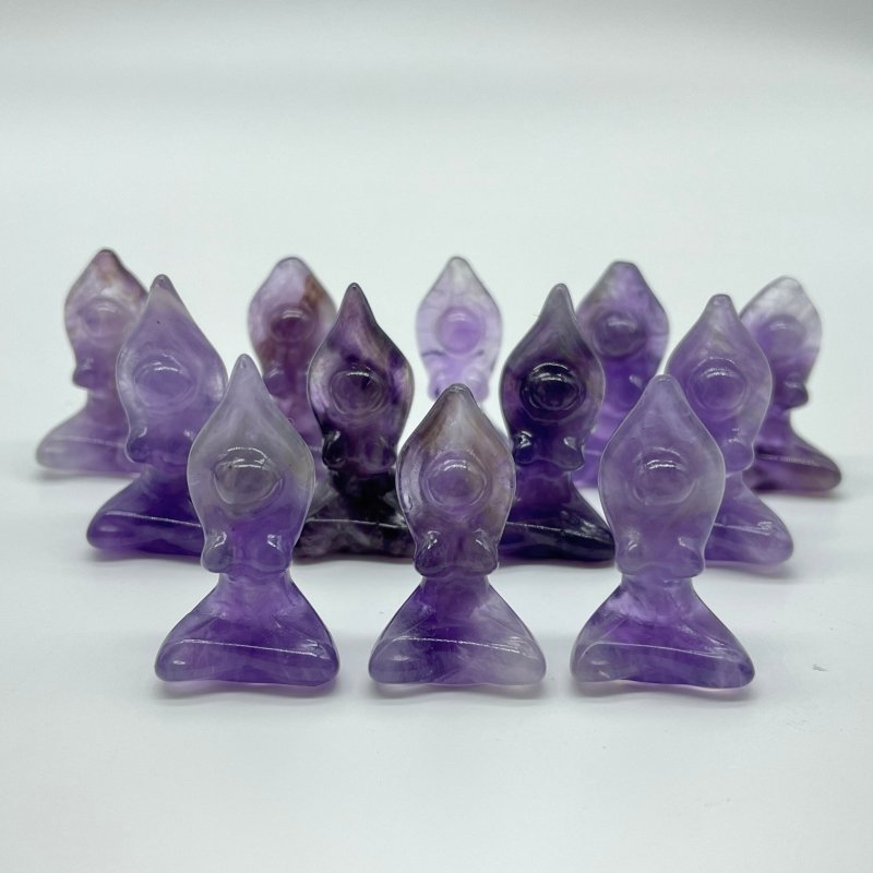 Mini Amethyst Yoga Goddess Female Carving Wholesale -Wholesale Crystals