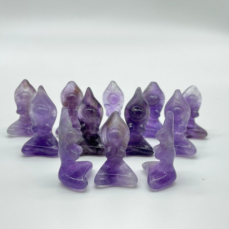 Mini Amethyst Yoga Goddess Female Carving Wholesale -Wholesale Crystals