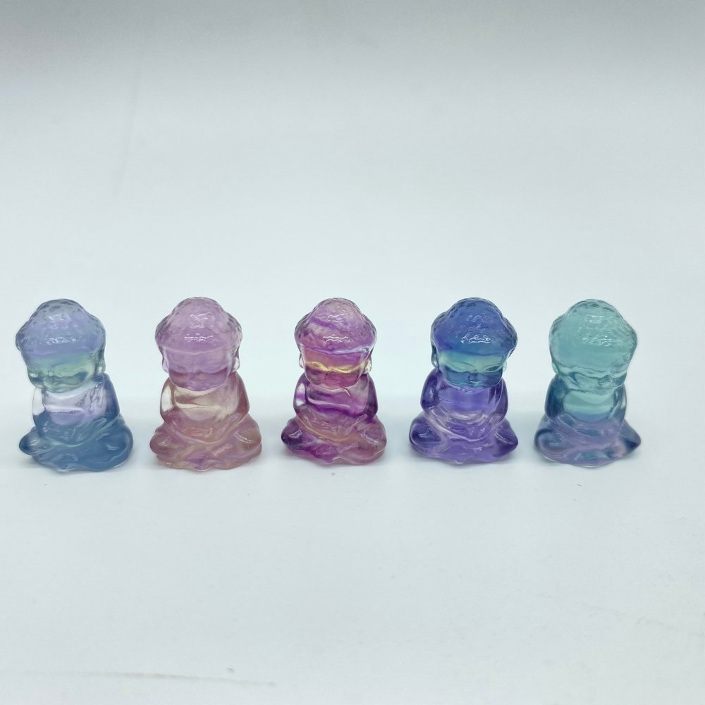 Mini Baby Buddha Rainbow Fluorite Carving Wholesale -Wholesale Crystals