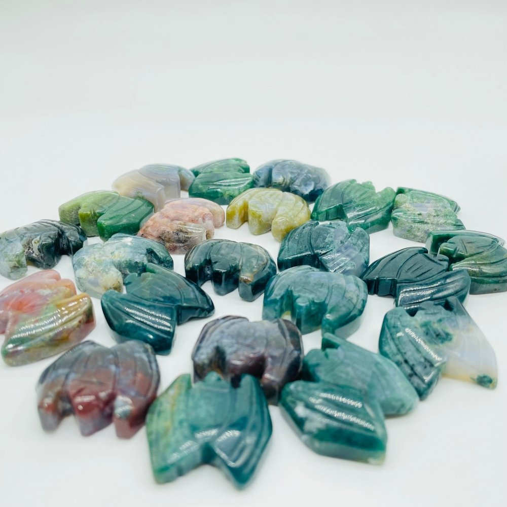 Mini Bat Moss Agate Carving Wholesale -Wholesale Crystals