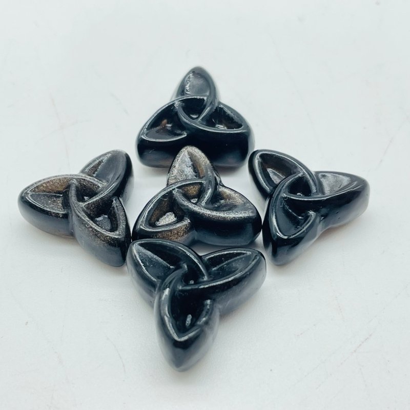 Mini Black Obsidian Triangle Circle Wholesale -Wholesale Crystals