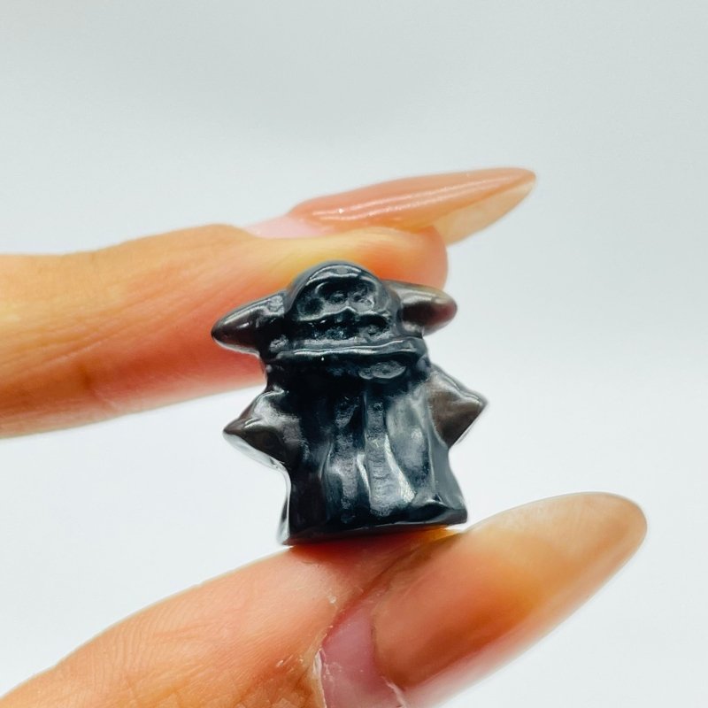 Mini Black Obsidian Yoda Star Wars Crystal Carving Wholesale -Wholesale Crystals