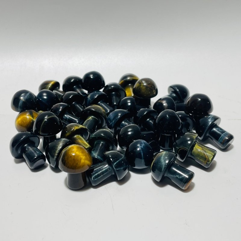 Mini Blue Mixed Yellow Tiger Eye Mushroom Wholesale - Wholesale Crystals