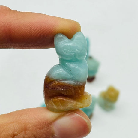 Mini Caribbean Calcite Cat Carving Wholesale -Wholesale Crystals
