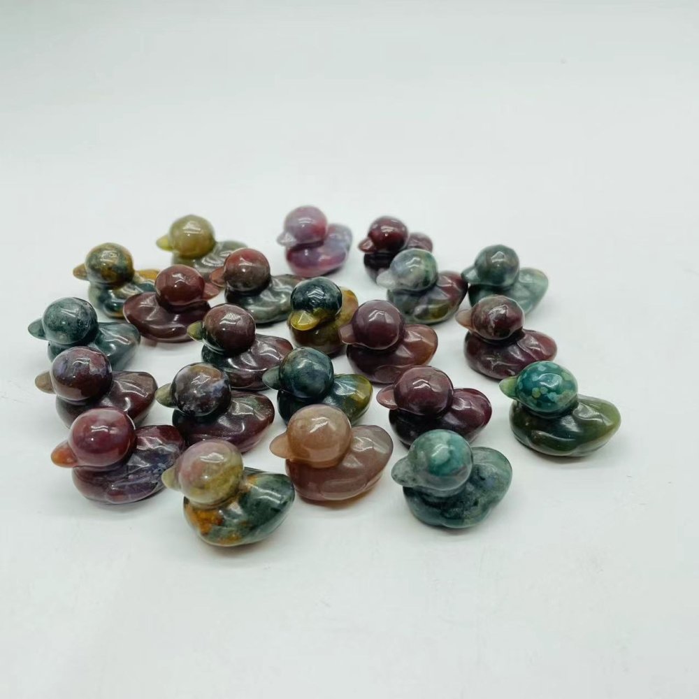 Mini Colorful Ocean Jasper Duck Carving Wholesale -Wholesale Crystals