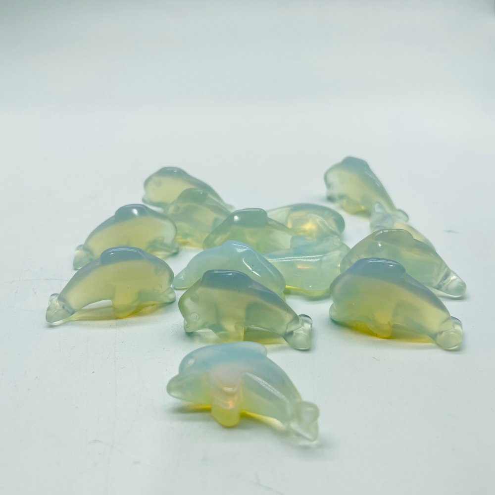 Mini Dolphin Green Aventurine&Opalite Carving Animals Wholesale -Wholesale Crystals