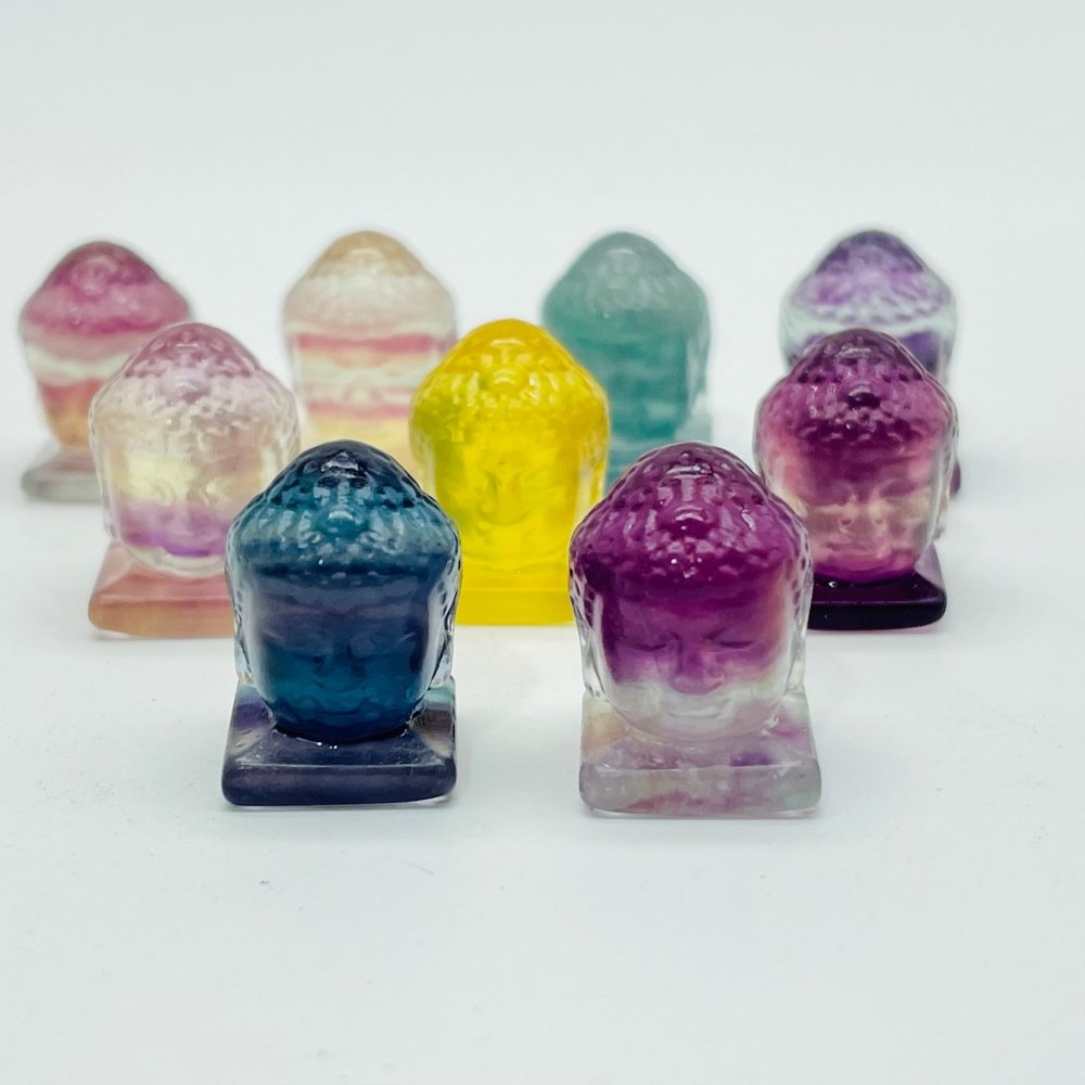 Mini Fluorite Buddha Head Carving Wholesale -Wholesale Crystals