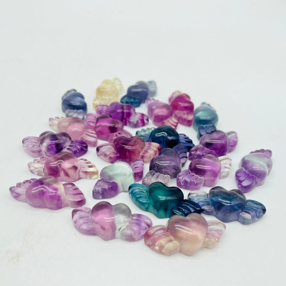 Mini Fluorite Heart Wing Carving Wholesale -Wholesale Crystals