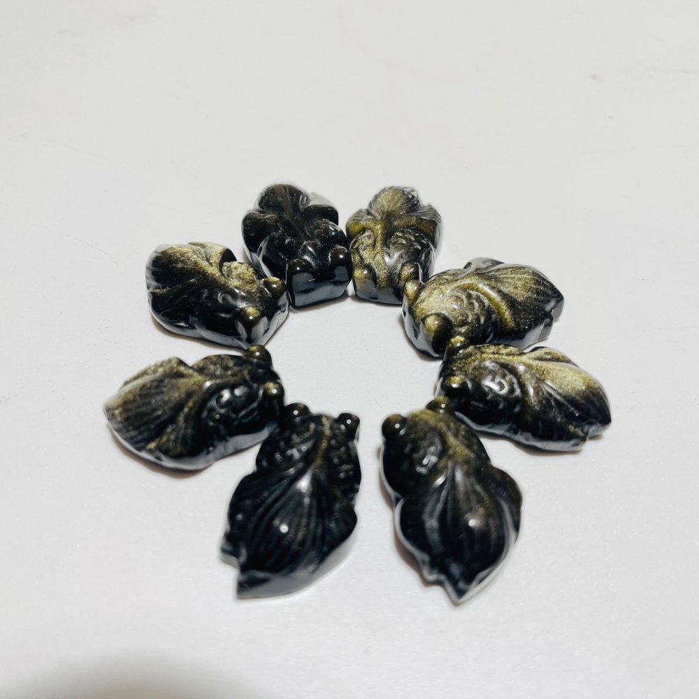 Mini Gold Sheen Obsidian Goldfish Carving Wholesale -Wholesale Crystals