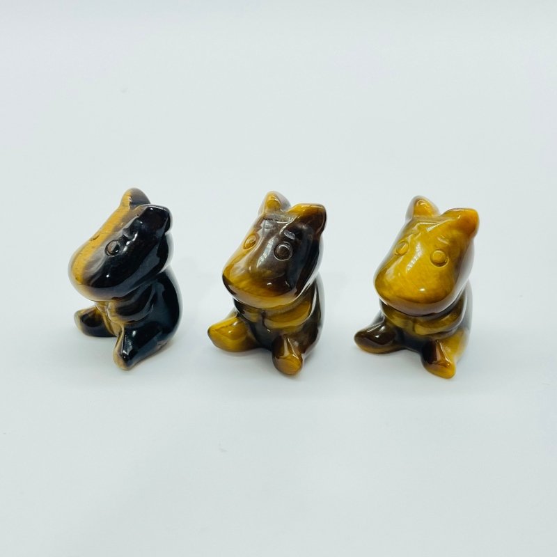 Mini Hippo Carving Wholesale Ocean Jasper Tiger Eye - Wholesale Crystals