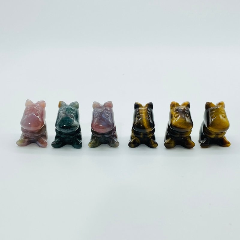 Mini Hippo Carving Wholesale Ocean Jasper Tiger Eye - Wholesale Crystals