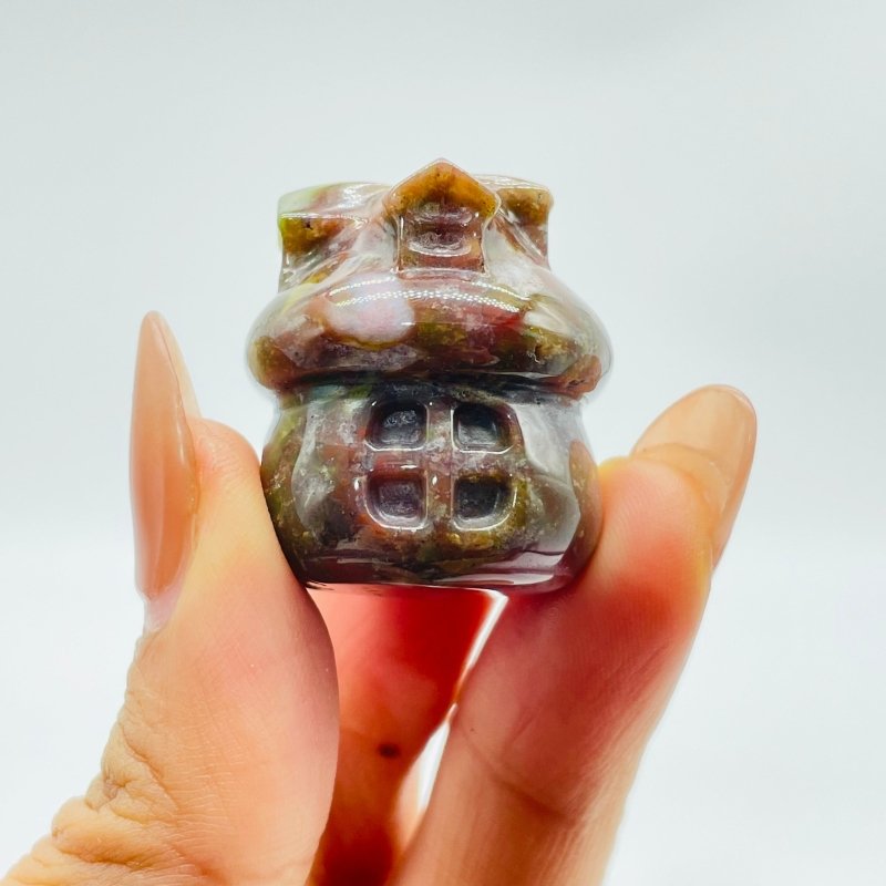 Mini Ocean Jasper Mushroom House Carving Wholesale -Wholesale Crystals