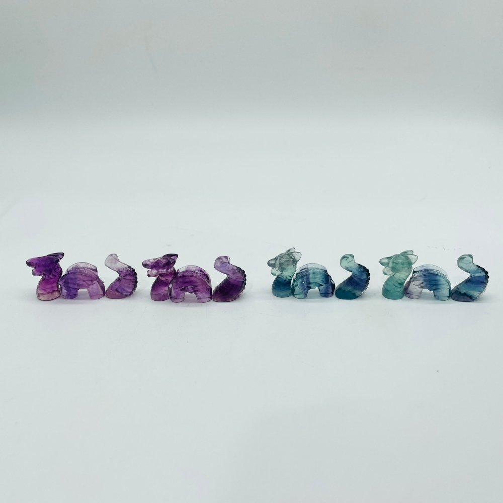Mini Rainbow Fluorite Carving Combination Dragon Wholesale -Wholesale Crystals