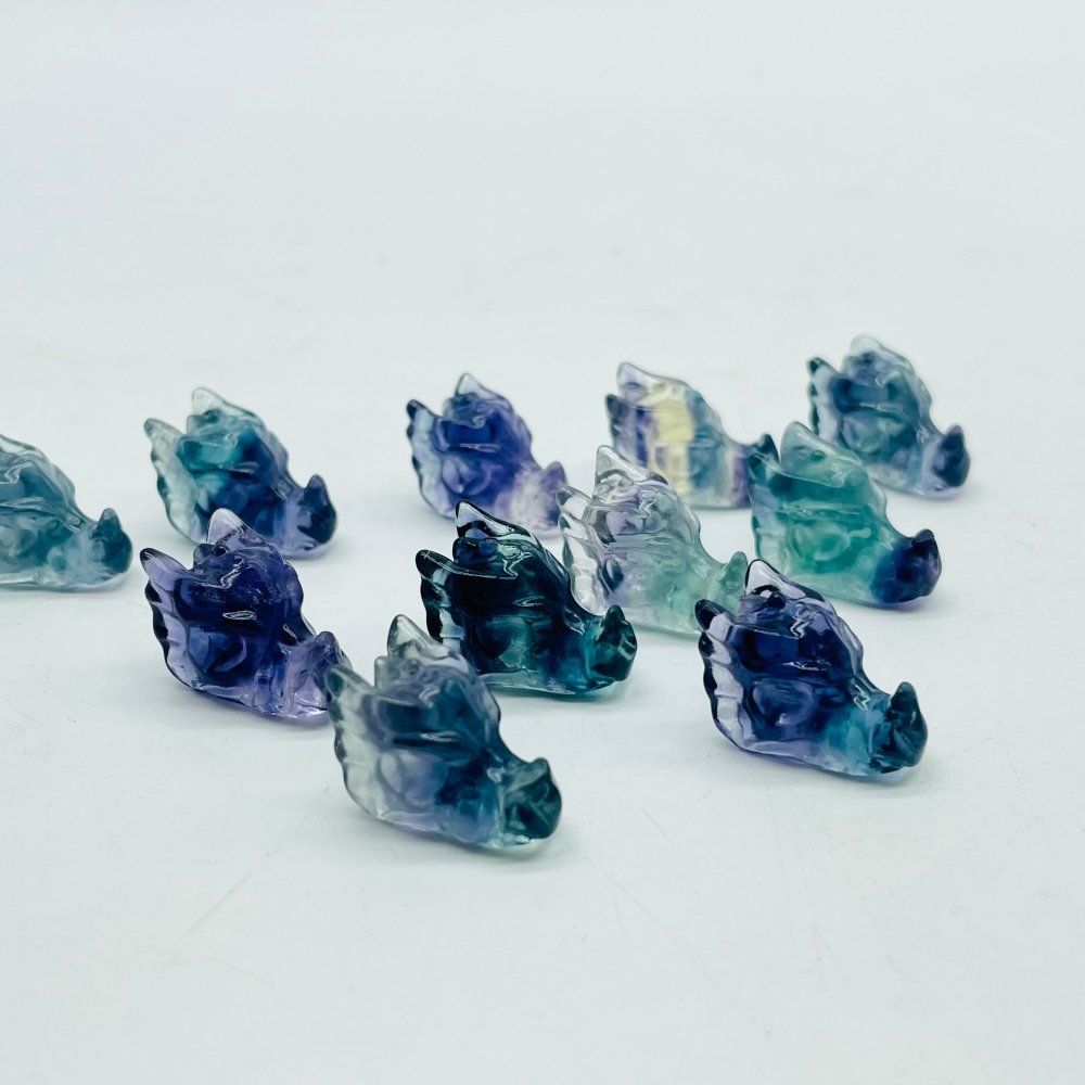 Mini Rainbow Fluorite Dragon Head Carving Wholesale -Wholesale Crystals