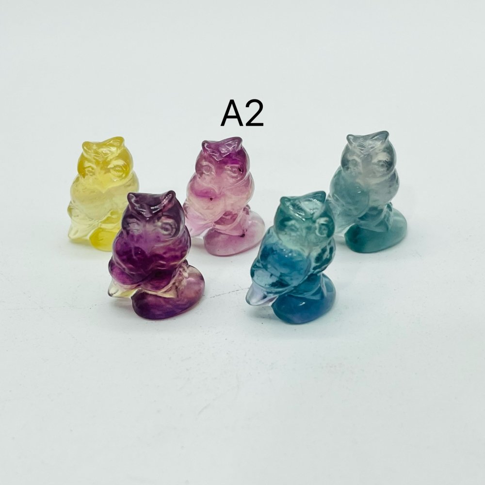 Mini Rainbow Fluorite Owl Carving Wholesale -Wholesale Crystals