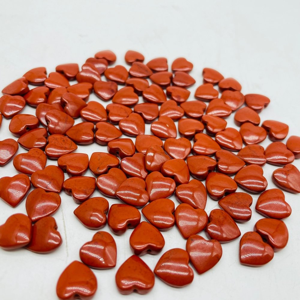 Mini Red Jasper Heart DIY Drill Hole Pendant Wholesale -Wholesale Crystals