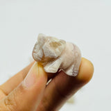 Mini Sakura Flower Agate Elephant Carving Animal Wholesale -Wholesale Crystals