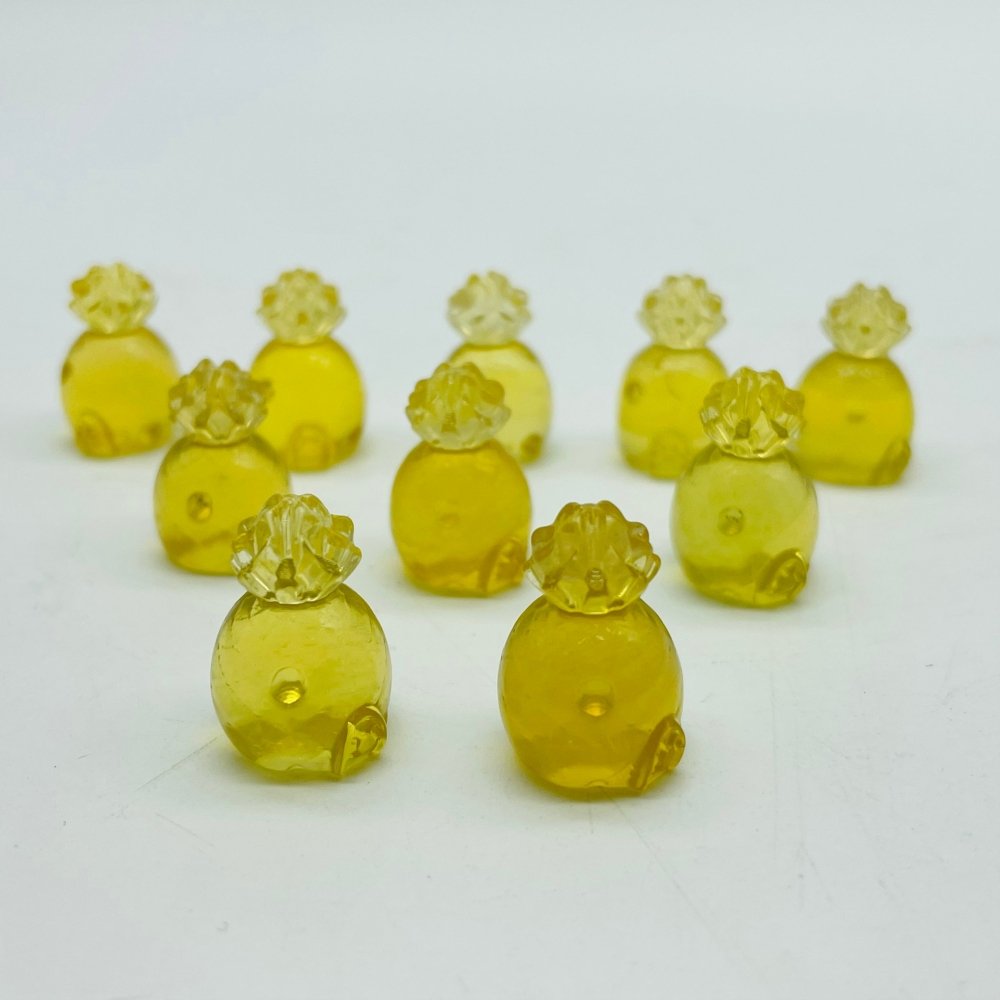 Mini Yellow Fluorite Pineapple House Carving Wholesale -Wholesale Crystals