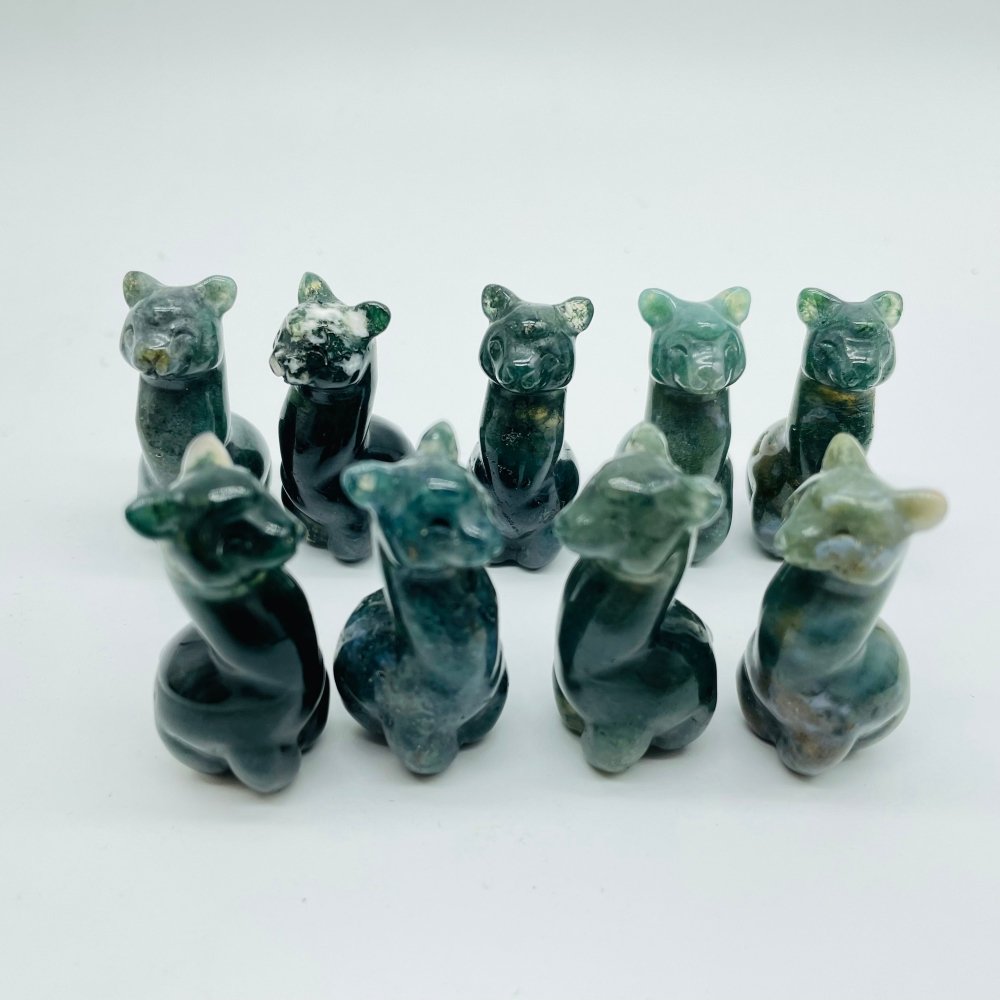 Moss Agate Alpaca Carving Animal Wholesale -Wholesale Crystals