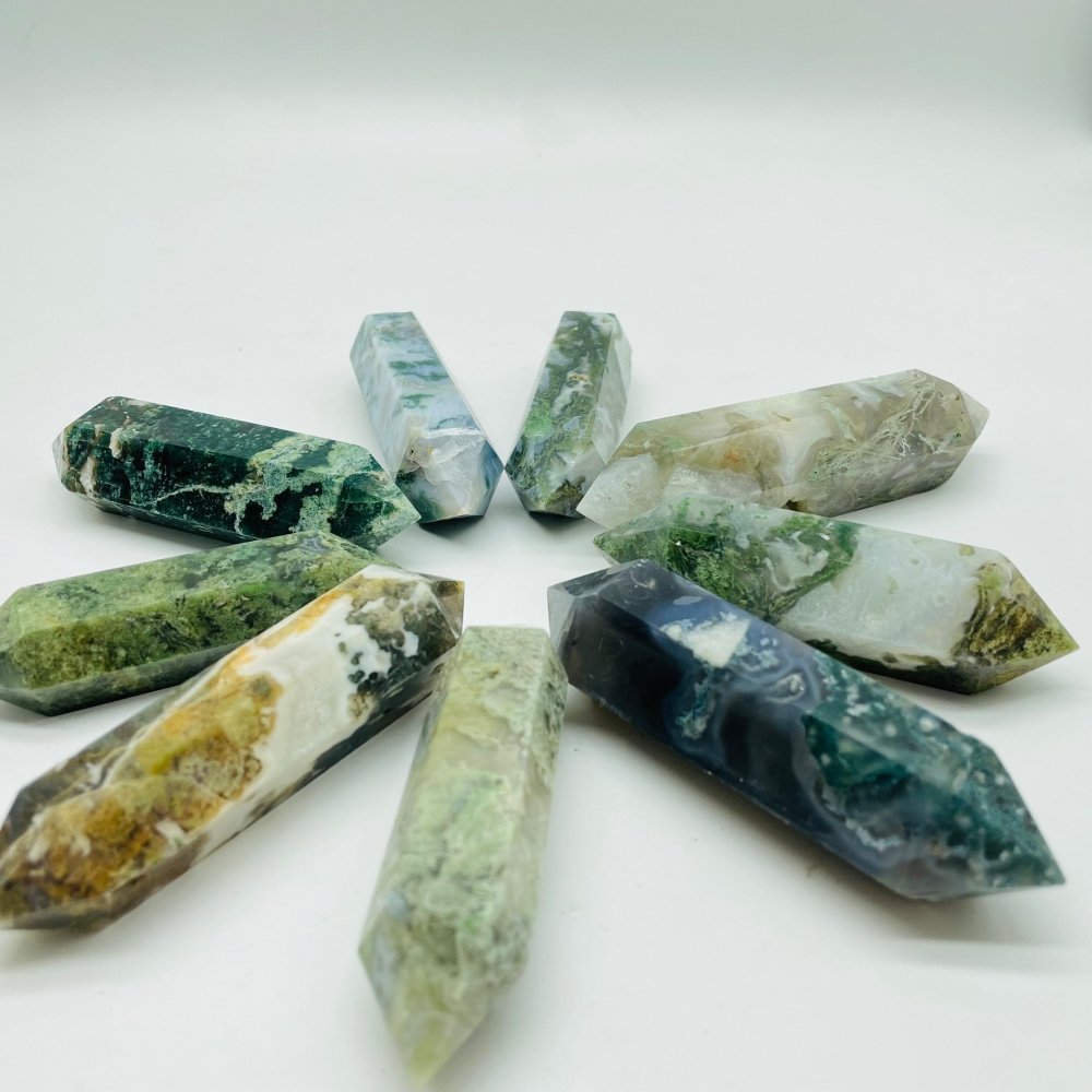 Moss Agate Double Point Tower Wholesale -Wholesale Crystals
