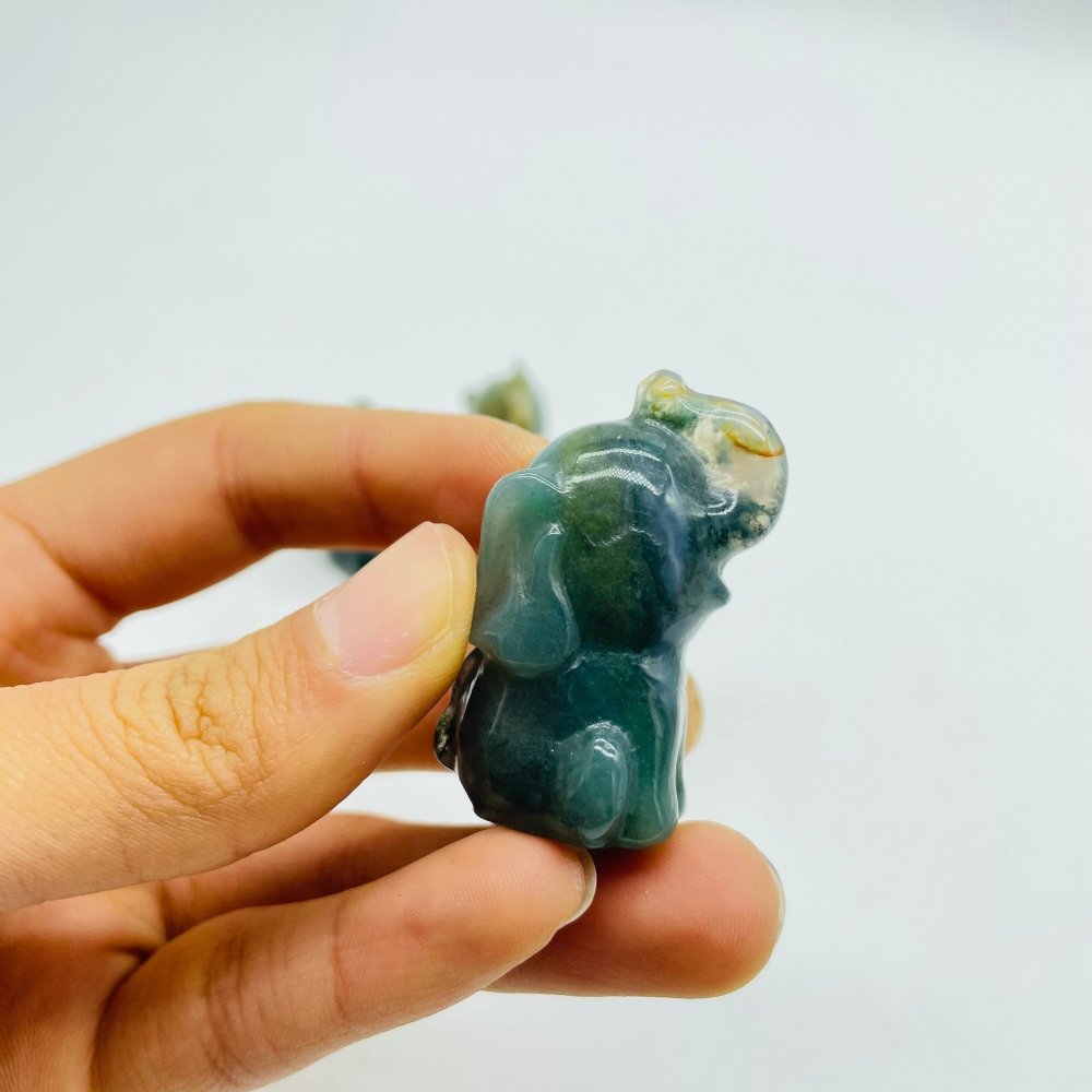 Moss Agate Elephant Crystals Carving Wholesale -Wholesale Crystals