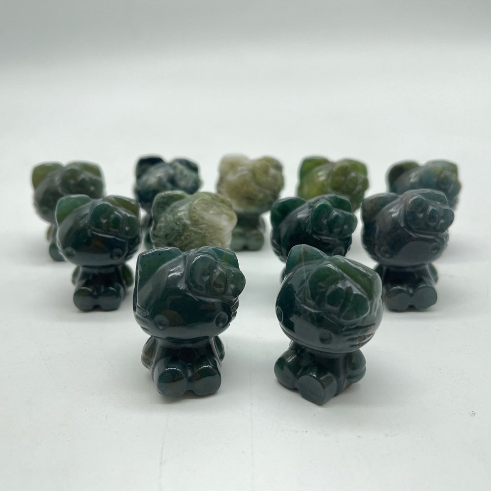Moss Agate Hello Kitty Carving Crystal Wholesale -Wholesale Crystals