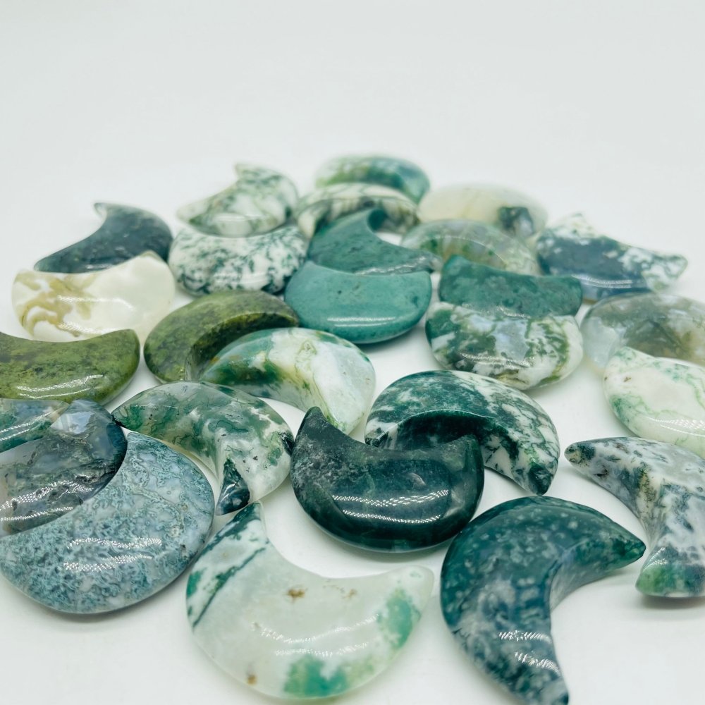 Moss Agate Moon 1.2in(3cm) Wholesale -Wholesale Crystals