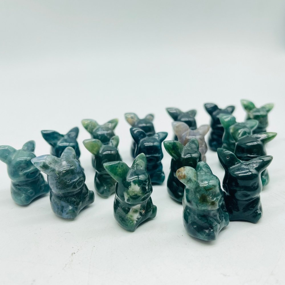 Moss Agate Pikachu Carving Animals Wholesale -Wholesale Crystals