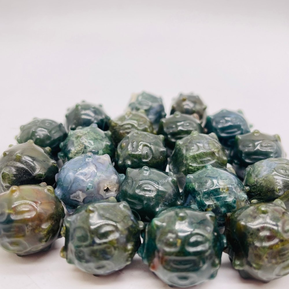 Moss Agate Pokemon Koffing Carving Wholesale -Wholesale Crystals