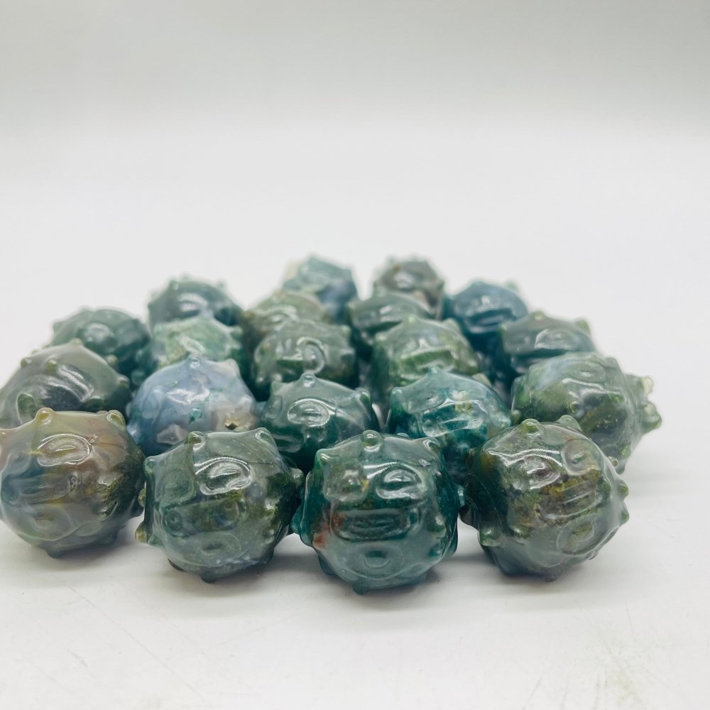 Moss Agate Pokemon Koffing Carving Wholesale -Wholesale Crystals
