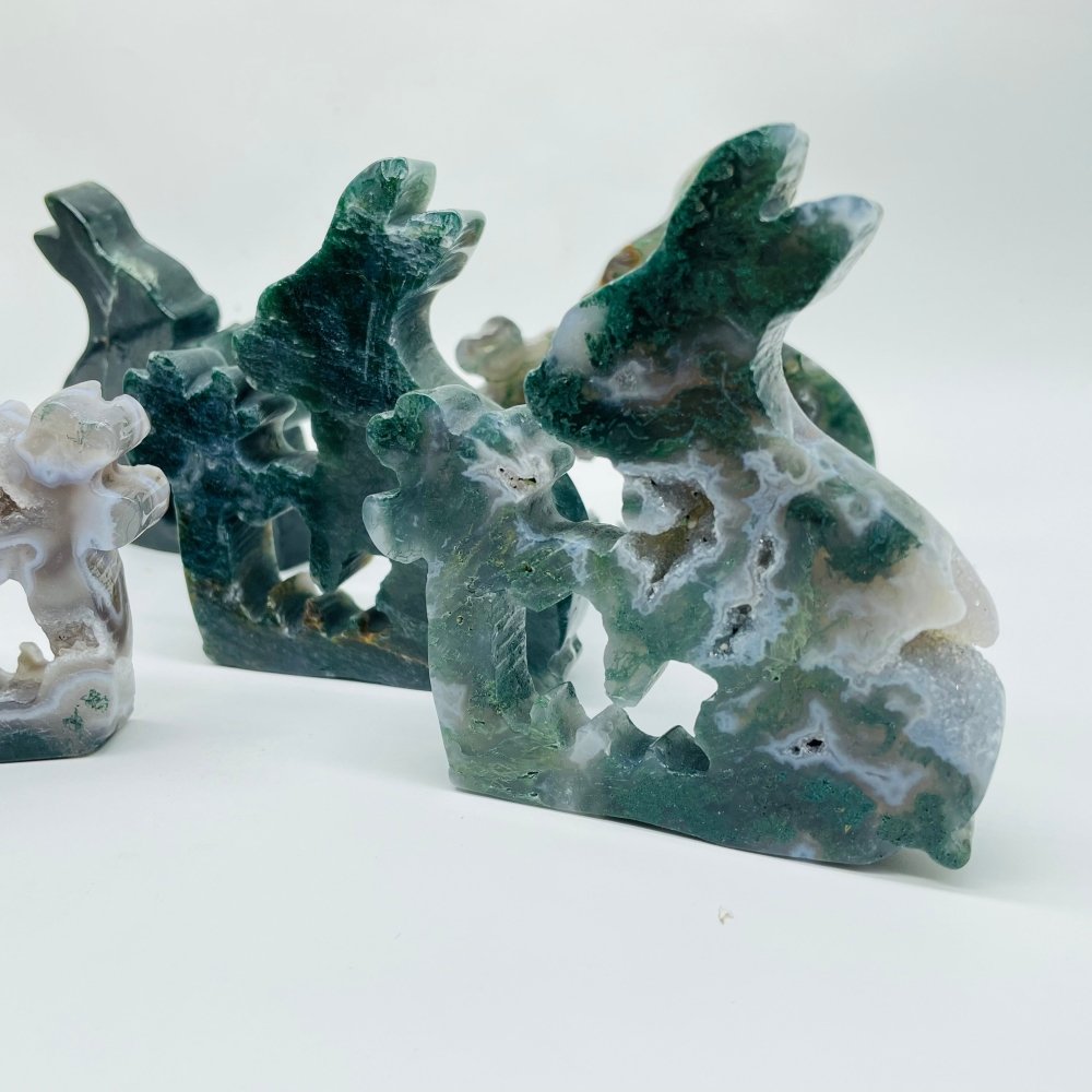 Moss Agate Rabbit Carving Wholesale -Wholesale Crystals