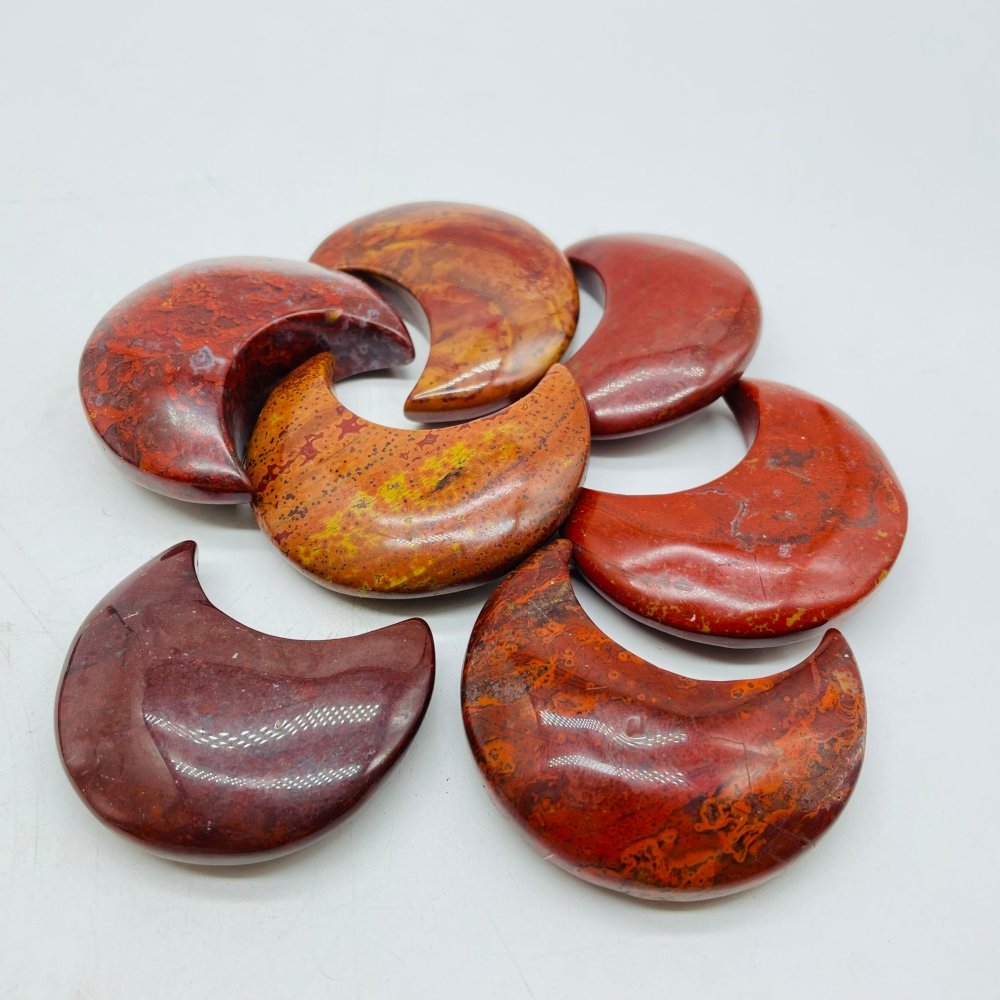 Moss Agate & Red Jasper Moon Carving Wholesale -Wholesale Crystals