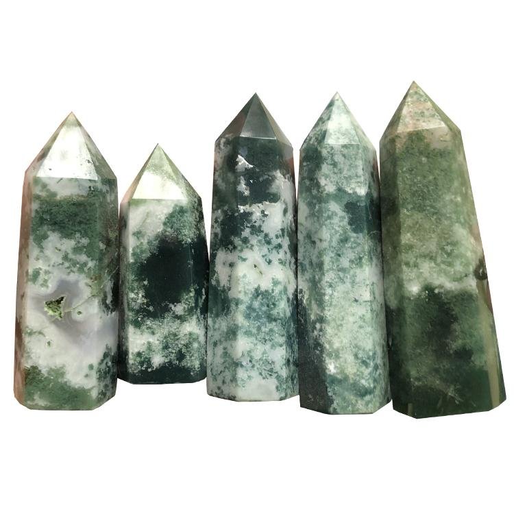 Moss Agate tower 2-3.5in(5-8.9cm) wholesale -Wholesale Crystals