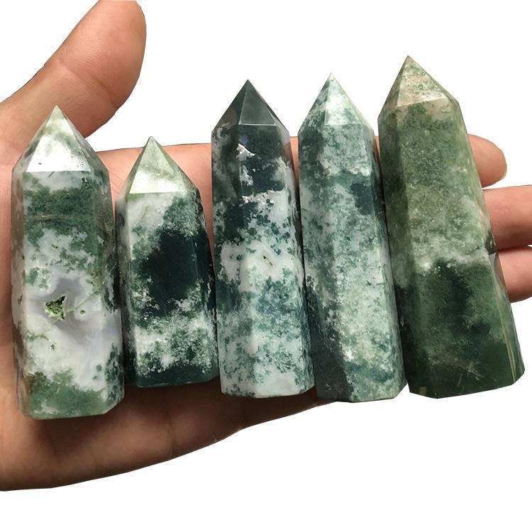 Moss Agate tower 2-3.5in(5-8.9cm) wholesale -Wholesale Crystals