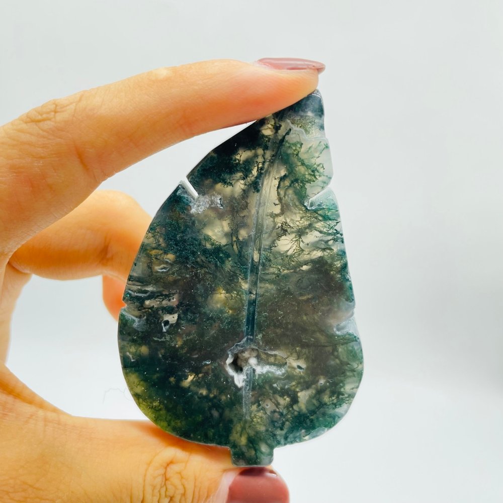 Moss Agate Tree Leaf Carving Wholesale -Wholesale Crystals