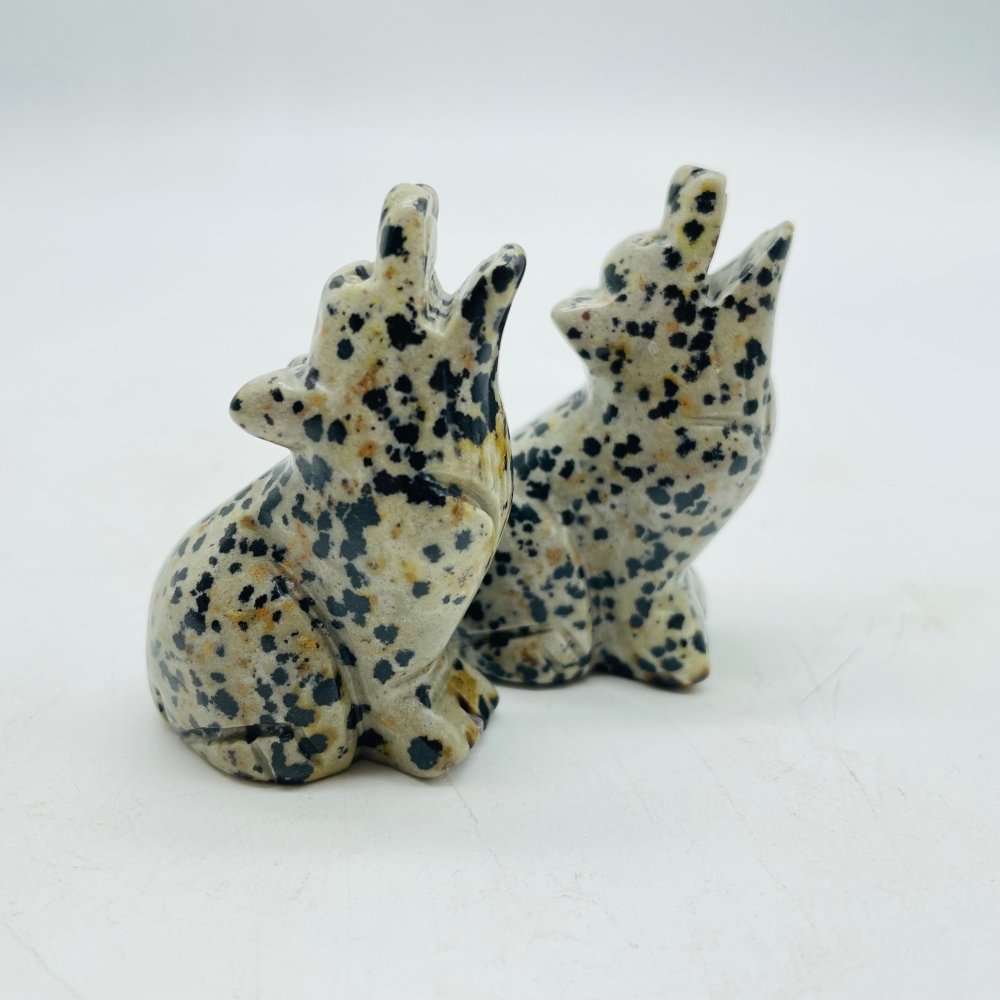 Moss Agate Wolf Carving Animals Wholesale -Wholesale Crystals
