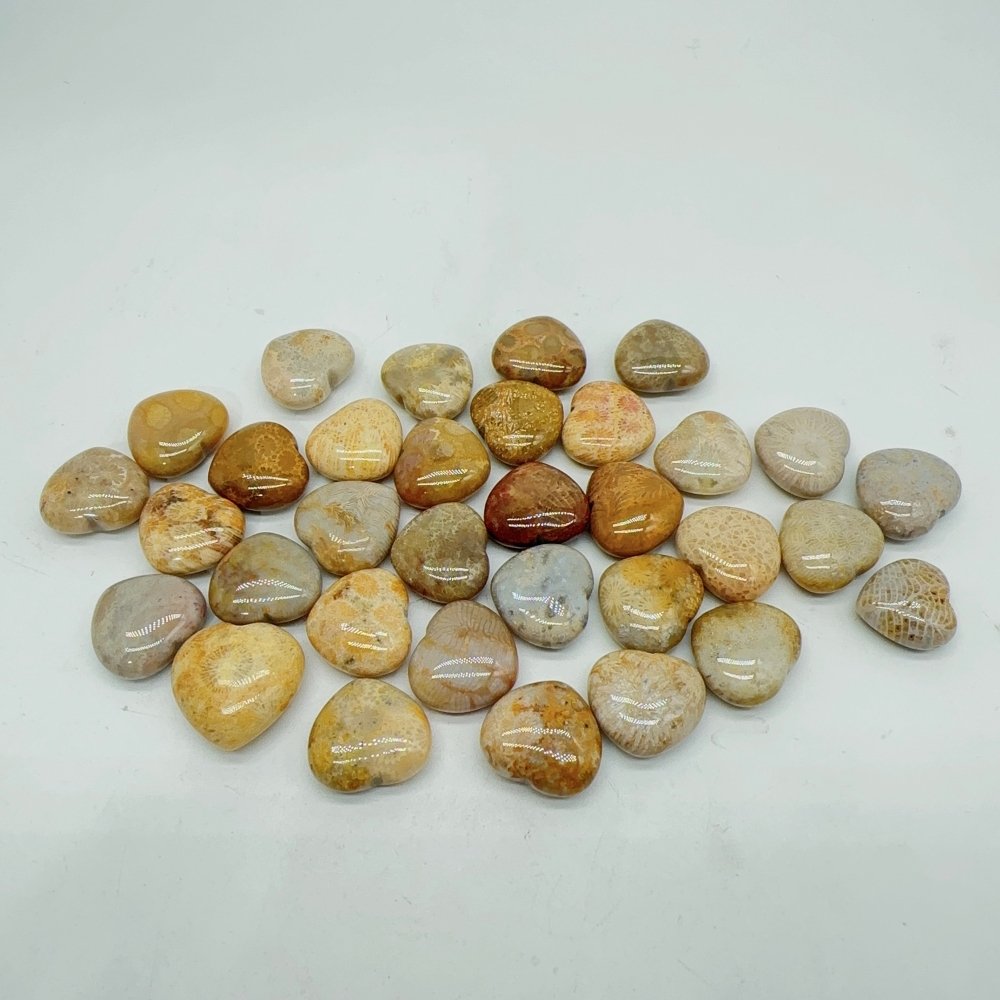 Natural Coral Jade Stone Heart Wholesale -Wholesale Crystals