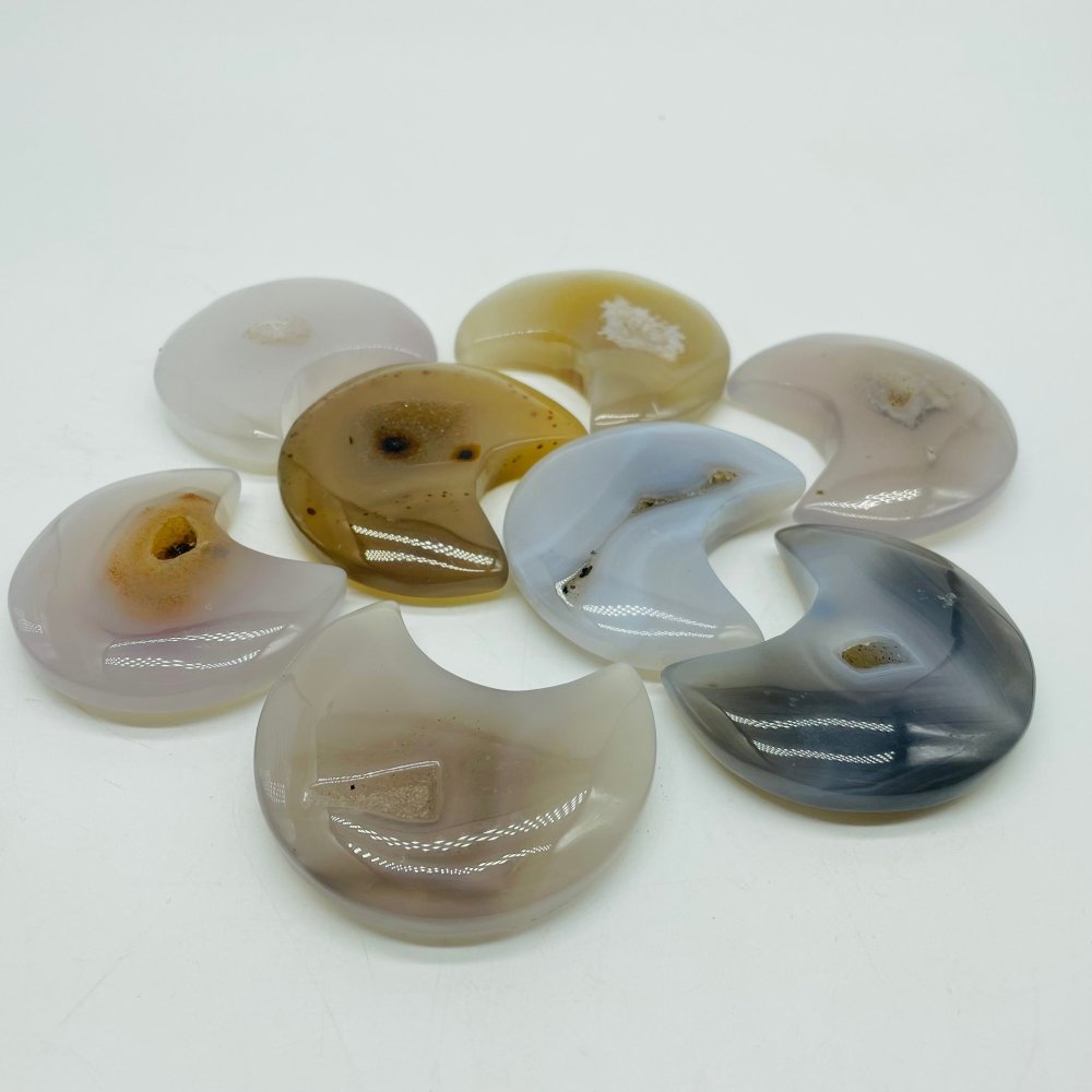 Natural Geode Agate Crystal Moon Wholesale -Wholesale Crystals