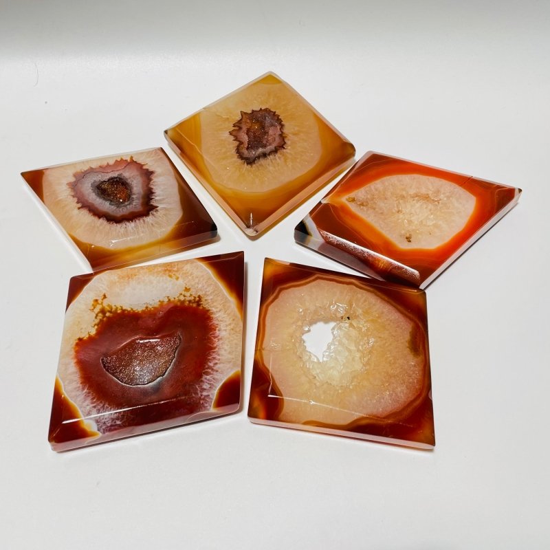 Natural Geode Carnelian Rhombus Shaped Carving Wholesale -Wholesale Crystals